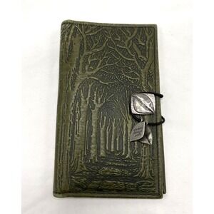 Oberon Design Avenue of Trees Women's Green Leather Embossed Wallet